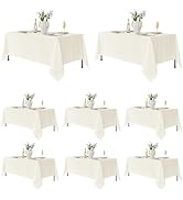 Fitable 8 Pack Table Cloth Rectangle Table: Stain and Wrinkle Resistant Tablecloth Rectangular, W...