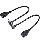 Oxsubor SuperSpeed USB 3.0 Male to Female Extension Data Cable Up and Down Angle 2PCS for PC,Lapt...