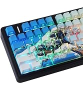 Tsungup PBT Keycaps 75 Percent,Side Print 131 Keys Custom Dye Sub Cool Shine Through Keycap Set,W...