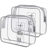 Lermende 2pcs Clear Toiletry Bag TSA Approved Travel Toiletry Bag, Carry On Airport Airline Compl...