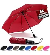 Anntrue Windproof Travel Umbrella, Auto Open Close Lightweight Compact Portable Backpack Folding ...