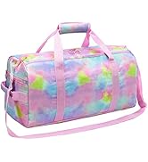 Girls Dance Bag Kids Small Gym Duffle Bag with Wet Pocket &amp; Shoes Compartment for Weekend Overnig...