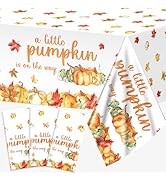 3Pcs Little Pumpkin Tablecloths Fall Baby Shower Party Decorations A Little Pumpkin is On The Way...