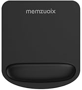memzuoix Black Ergonomic Mouse Pad with Wrist Rest Support,Premium Memory Foam Cushioning for Pai...