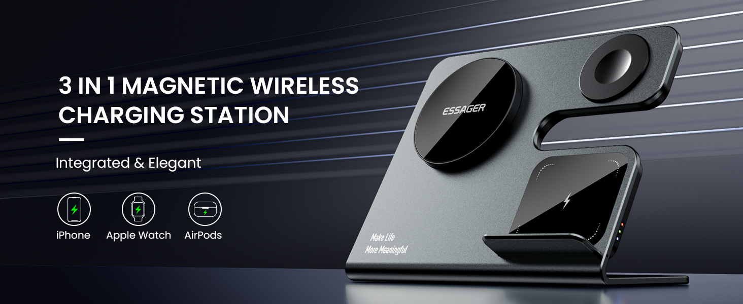 3 in 1 Maggentic Wireless Charging Station