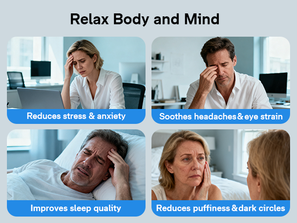 Heated Eye Mask for Migraines Relief, Reduce Strain, Headache Relief and Improve Sleep