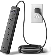 Power Strip, SUPERDANNY 6-Outlet Surge Protector, 4 USB Ports, 4.5 Ft Extension Cord, 900 Joules,...