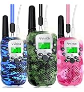 Vvinca Walkie Talkies for Kids Rechargeable, Long Range Walkie Talkie Toys for 3-12 Boys Girls Ch...