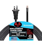 14 Gauge Replacement Power Cord 2 Prong,6.46Ft Cable 110V 115V 120V 300V Pigtail for Appliance, N...