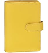 Antner A6 Notebook Binder Refillable 6 Ring Budget Binder Cover for A6 Refill Paper, PU Leather A...