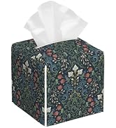 BLYKVGHQ Garden Flowers Square Tissue Box Cover William Morris Art Tissue Box Holder Facial Cube ...