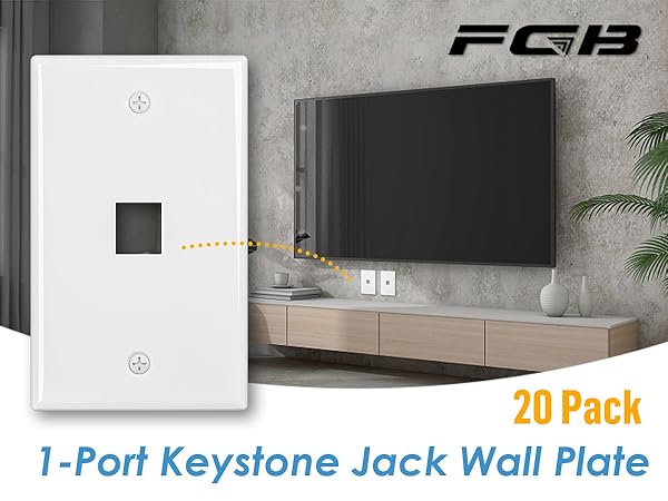 1-port keystone jack wall plate