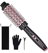 Tresses Touch 1.5 Inch Thermal Brush Blowout with 5 Temp Settings, Universal Voltage Hair Curling...