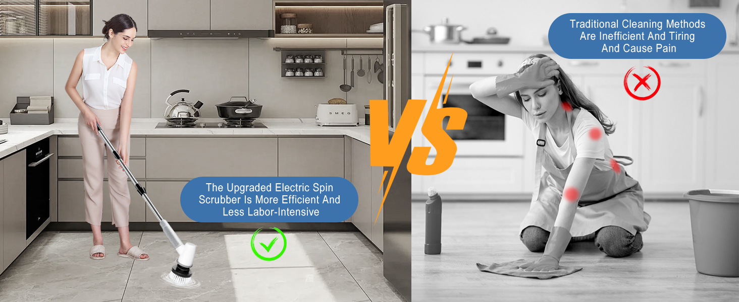 tub cleaner brush with long handle