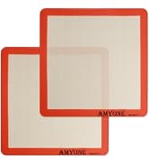 AMYONE 11x11 Silicone Baking Mat, Square Air Fryer Liner, Platinum, 2 Pack | For 11x11 Square Cak...