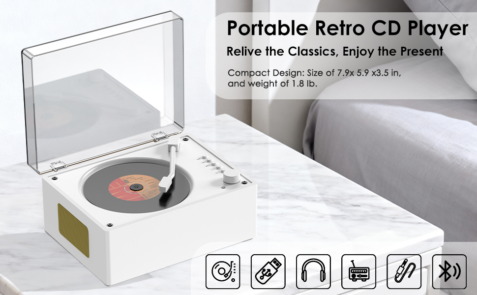Portable CD Player with Bluetooth 5.3