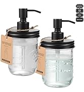 SheeChung Mason Jar Soap Dispenser, Dish Soap Dispenser Kitchen, Stainless Steel Pump Lid, Glass ...