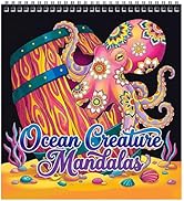 FUNLAVIE Adult Coloring Book - Ocean Animal Mandala Designs for Adults Relaxation and Teens Stres...