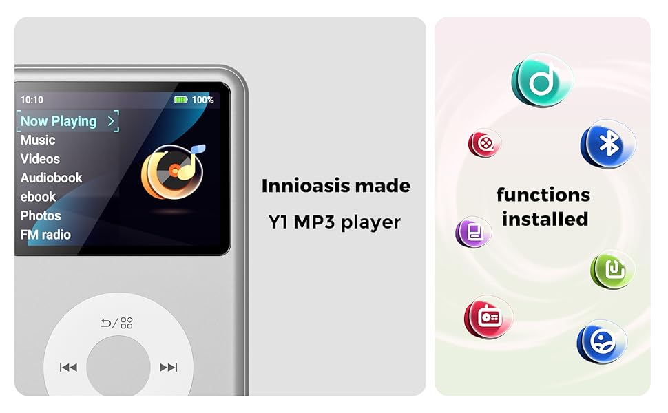 mp3 player with bluetooth digital music mp3 player ebook innioasis y1 andorid mp3 portable mini