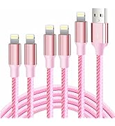 cugunu iPhone Charger, 5 Pack 3/3/6/6/10FT Apple MFi Certified USB Lightning Cable Nylon Braided ...