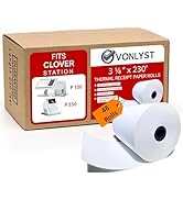 Vonlyst Thermal Receipt Paper Rolls 3 1/8" x 230' for Clover Station (48 rolls)