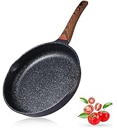 Vinchef Nonstick Frying Pan Anti Scratch,11 Inch Skillet Cast Aluminum Cookware with Wooden Stay ...