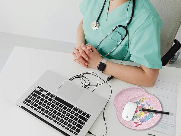 Pink Funny Mouse Pad with Wrist Rest