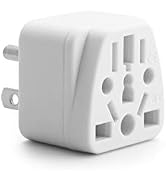 US Travel Plug Adapter, Unidapt EU/UK/AU/in/CN/JP/Asia/Italy/Brazil to USA Type B, Grounded USA W...