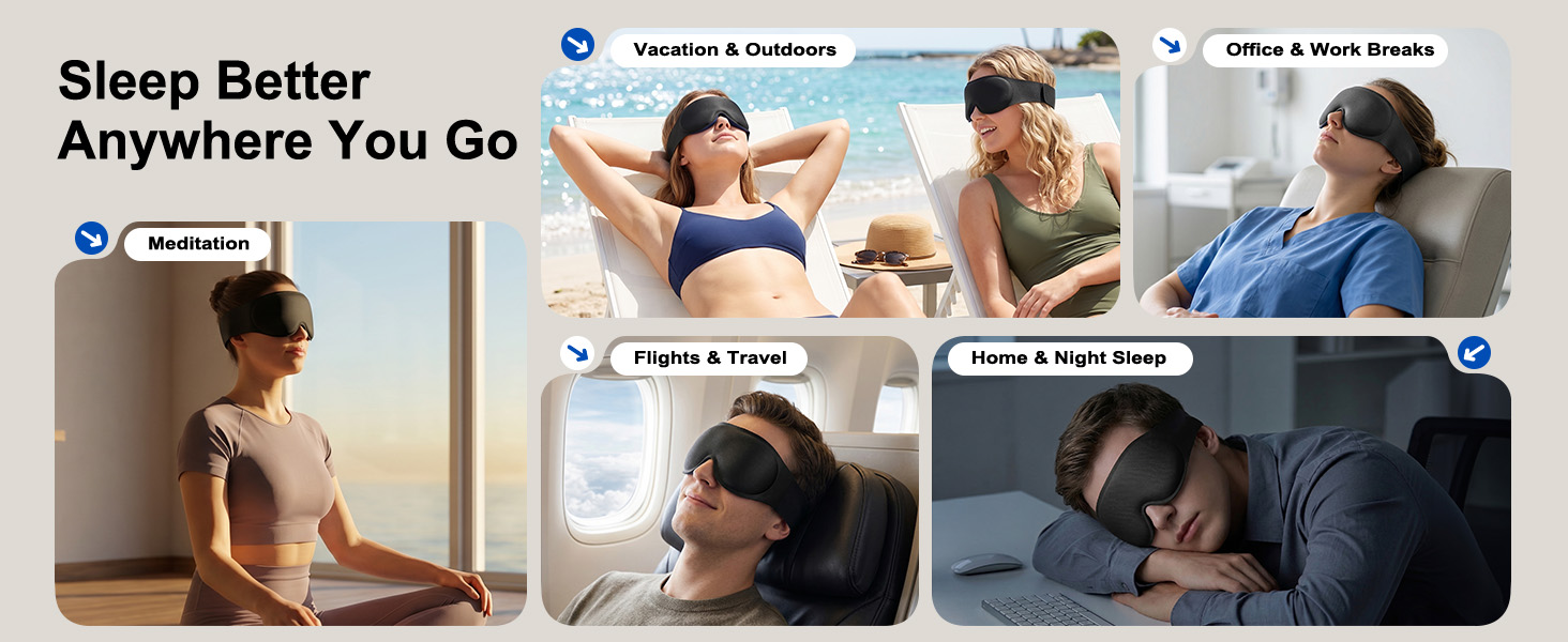 3d weighted eye masks for airplane travel, meditation,vaction,outdoors,office work,home,night sleep