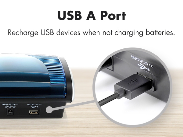 USB A port to recharge electronics