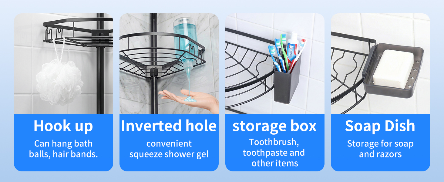 Floor to Ceiling Shower Organizer