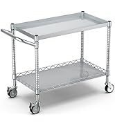 Leteuke Utility Tool Cart with Wheels, 900LBS Capacity Heavy Duty Rolling Carts with Handle Bar, ...