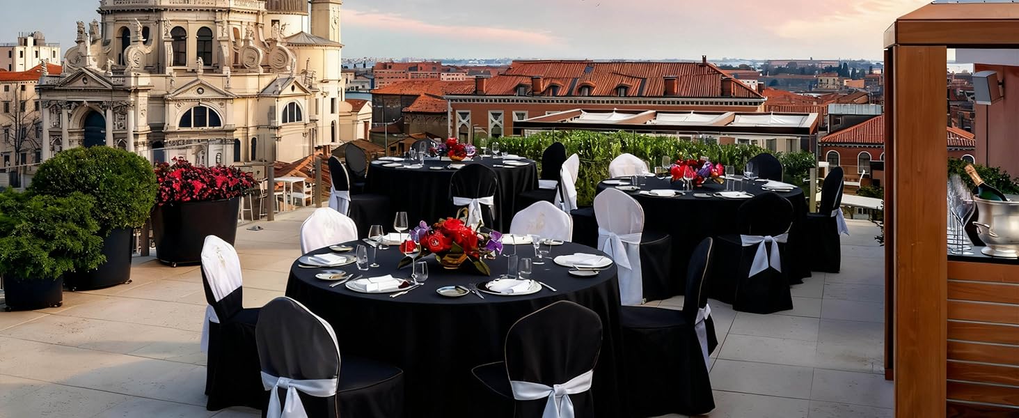 black round table cloth