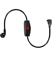 Short Outdoor Extension Cord with On/Off Switch - 2FT Waterproof 3 Prong Extension Cord with Inli...