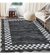 GarveeHome 8x10 Area Rug for Living Room Scalloped Washable Large Bedroom Rug Non Slip Stain Resi...