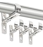 Curtain Rod Bracket, Adjustable Heavy Duty Curtain Rod Holders for Wall, 4 Pack Ceiling rods Hook...