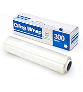 Food Wraps 12 Inch x 1000 Square Foot Plastic Food Wrap with Slide Cutter, Microwave Safe, BPA-Fr...