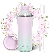 Allcho Insulated Water Bottle for Women, 18 oz Stainless Steel Water Bottles, Double Walled, 2 Li...