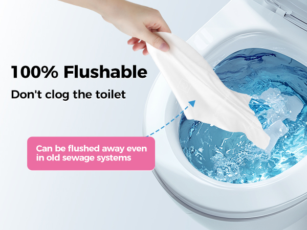 100% Flushable Don't clog the toilet