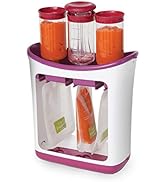 Infantino Squeeze Station, Baby Food Maker &amp; Pouch Filler, Fill 3 Reusable Pouches at Once, Easy ...