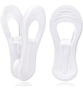 TOFIIGREM White Hanger Clips 50 Pack, Strong Plastic Hangers Clips Perfect for Plastic Clothes Ha...