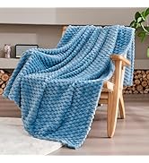 SUPRYNEX Sky Blue Twin Size 60 x80 Inches, Soft Plush 330GSM Flannel Fleece Blanket, Cozy Lightwe...