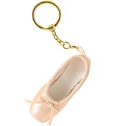 Yjcnelcr Ballet Inspired Keys Chain Satin Pointe Shoes Pendant Cute Keychain with Keyrings