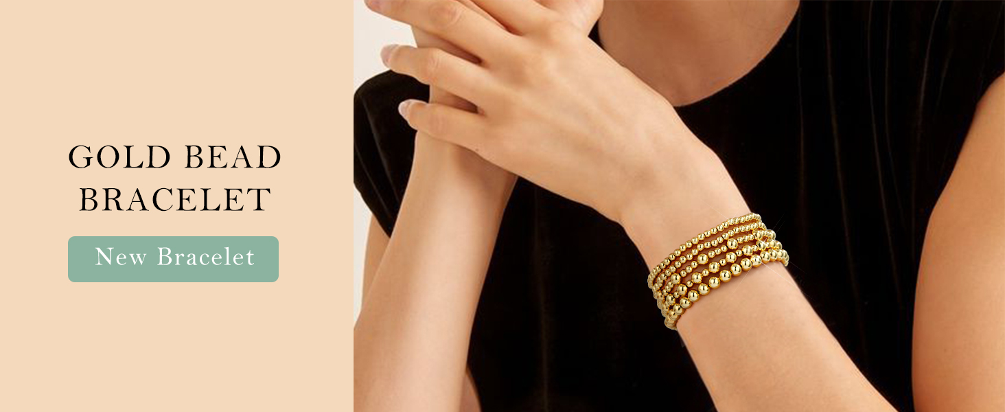 gold beaded bracelets for women trendy
