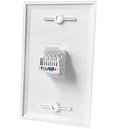 BOPLAT 1 Port Tooless Cat5e Ethernet Punch Down Wall Plate Wire to Female - Cat 5e RJ45 Keystone ...
