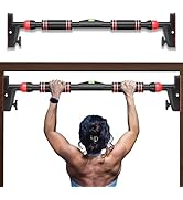 ZUFUMI Pull Up Bar for Doorway, Free Standing &amp; Door Workout Equipment Home Gym, No Screw Install...
