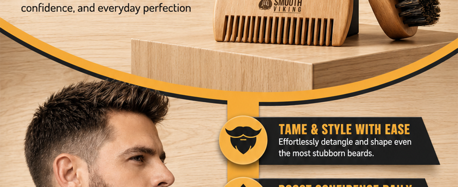 Beard Brush and Comb