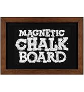 TORASO Chalkboard, Solid Wood Frame Magnetic Chalkboard Sign, Rustic Walnut Wood Framed Chalk Boa...