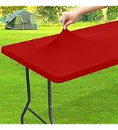 homing Spandex Elastic Tablecloth for 6 Foot Rectangle Tables, Stretch Fitted Picnic Table Cover,...