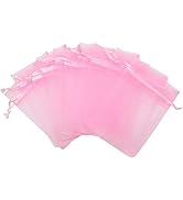 Staruby 100Pcs Sheer Organza Bag 3x4 Inches Drawstring Jewelry Mesh Pouches Gift Bags for Wedding...